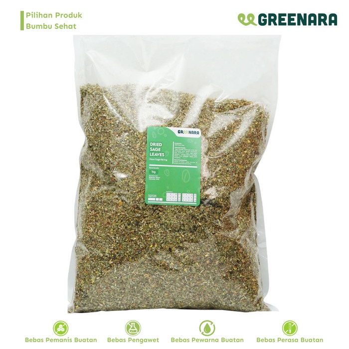

[KUALITAS PREMIUM] Daun Sage Kering 1 Kg / Dried Sage Leaves Terjangkau