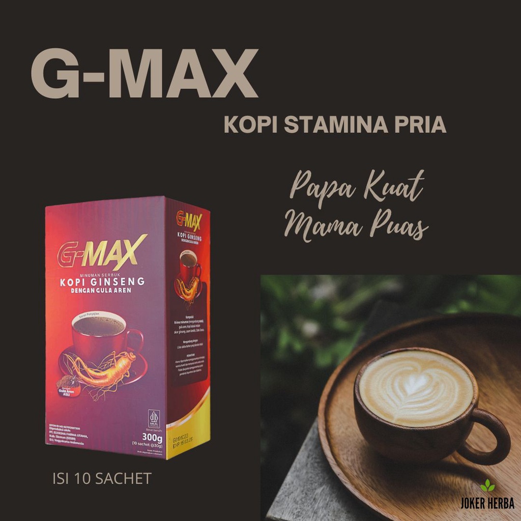 

GMAX-Kopi Herbal Penambah Stamina Pria, Menambah Durasi LebiH lama.