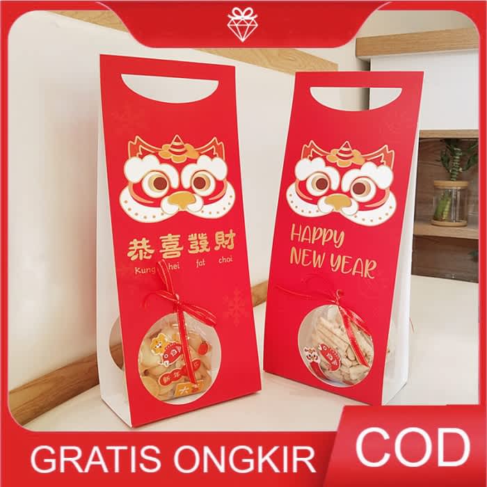 

Giftbox Imlek Motif Barongsai -Kotak Kado Chinese New Year GB221