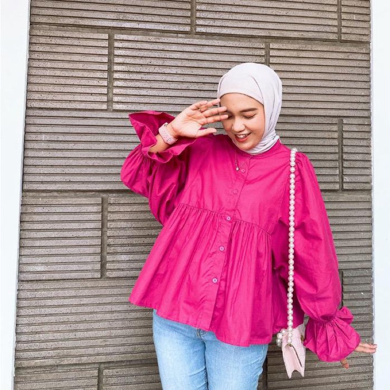 W & K - ZFS OOTD WANITA RENI / SIENA BLOUSE / Blouse OOTD Style Kekinian / Blouse Oversize Lengan Pa
