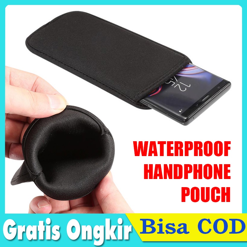 SOFT COTTON SLEEVE BAG POUCH SMARTPHONE 6.7 INCH BLACK