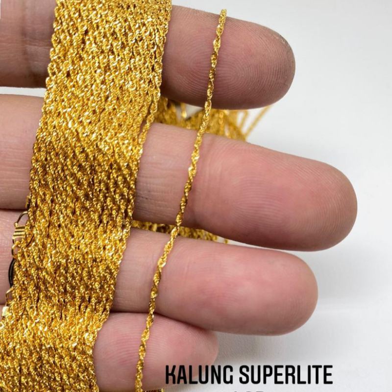 Kalung rantai tali anak dan dewasa emas asli kadar 700 70% 22 trixie chain holo tambang korea lilit 