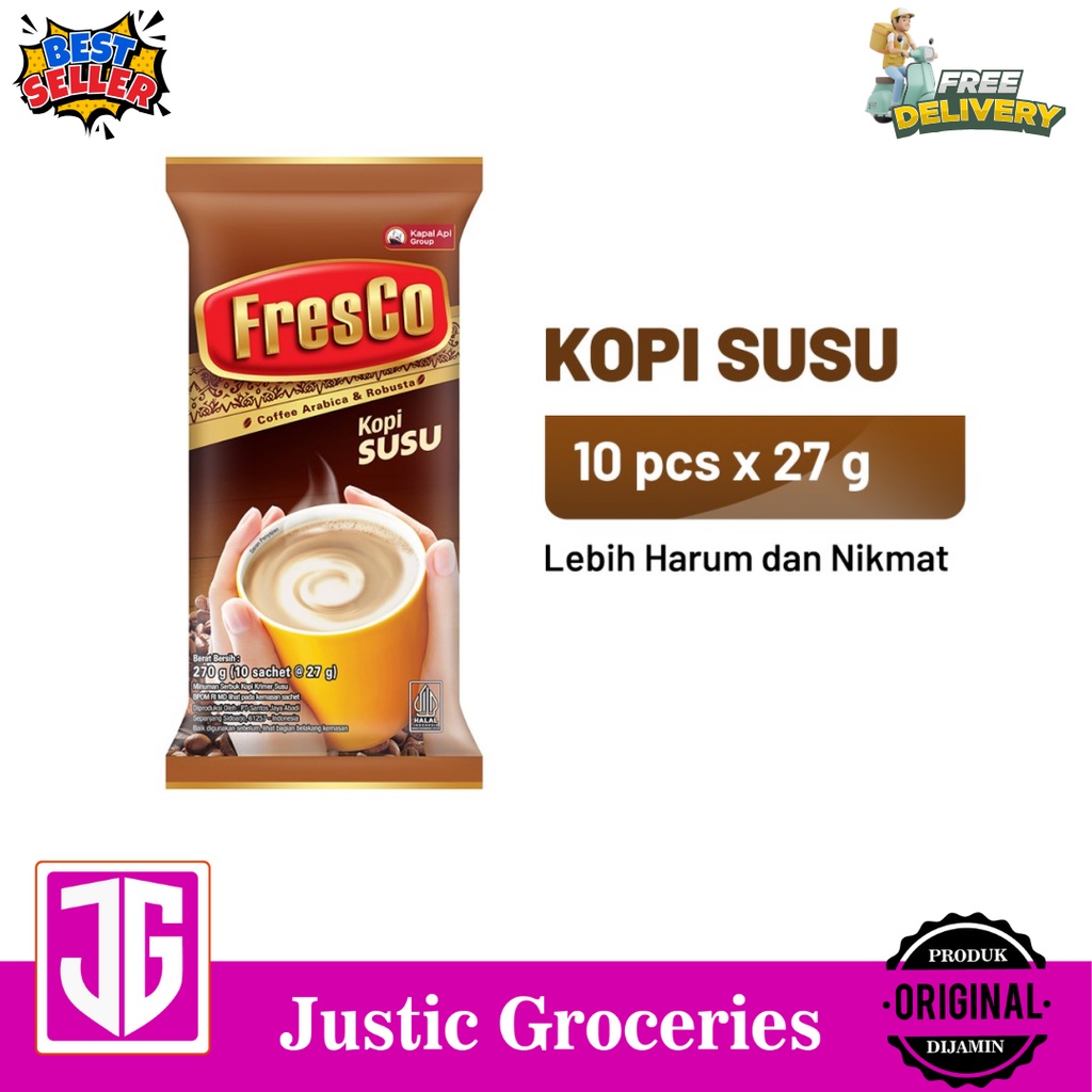 

FRESCO Susu 1 Pack (10 x 27 gr) - Minuman Kopi Bubuk / Kemasan