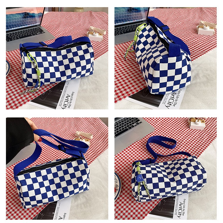FINOM DHAFA Sling Bag Shoulderbag  Checker Tas Selempang  Tas Bahu Coach Wanita Kekinian Motif Kotak