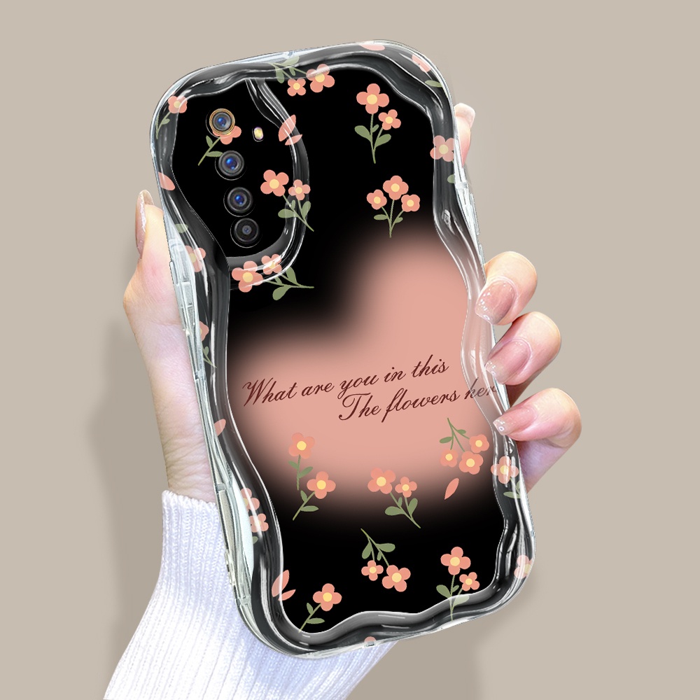 Realme 6 Pro Untuk Hp Casing Handphone Cassing Soft Phone Case Tahan Guncangan Softcase Bunga Cincang Kesing