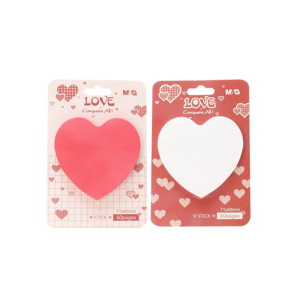 

M&G Heart Shape Sticky Notes 60 sheets 71x68mm