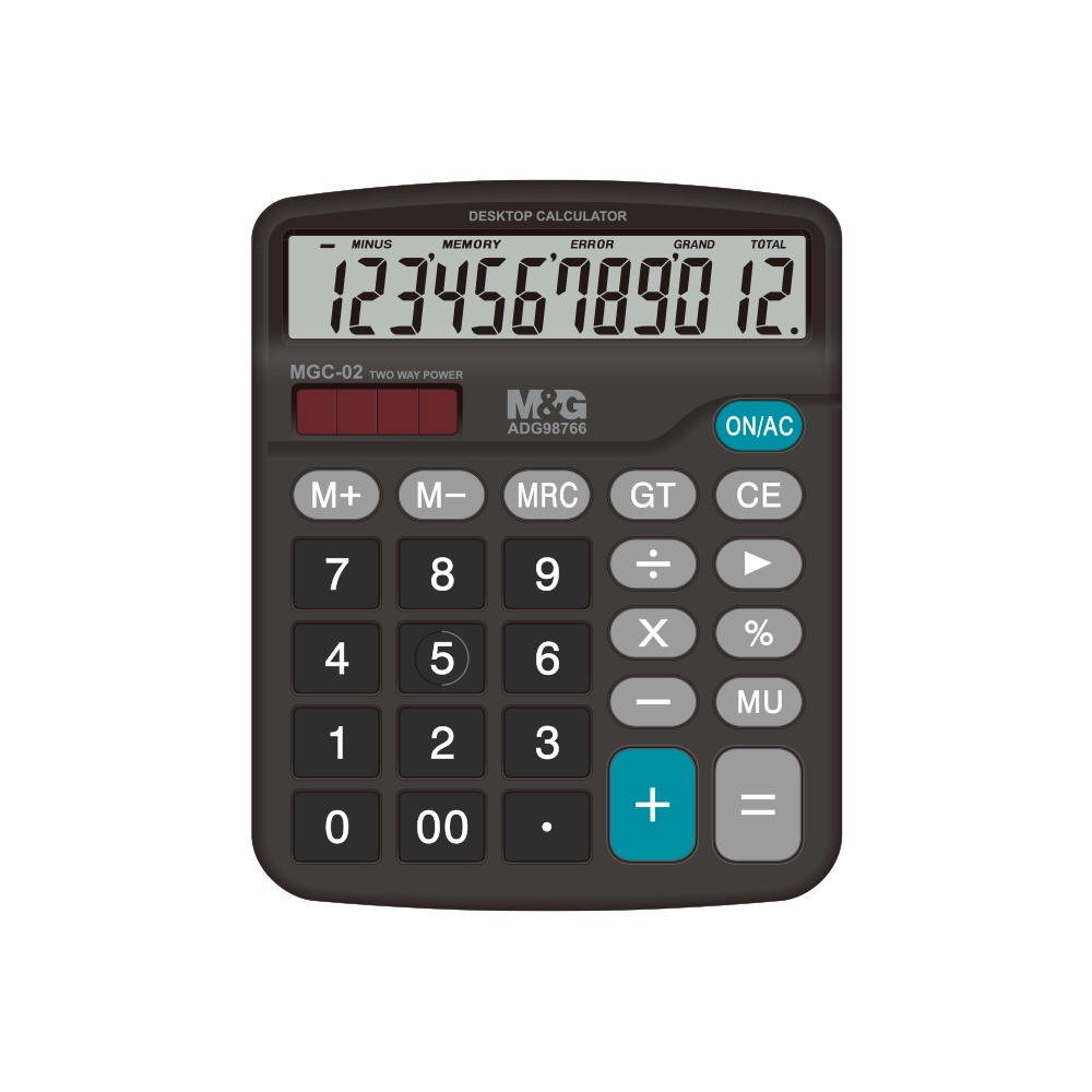 

M&G Kalkulator 12 Digit Best Selling 12 Digits Desktop Calculator Two Way Power MGC-02 - ADG98766