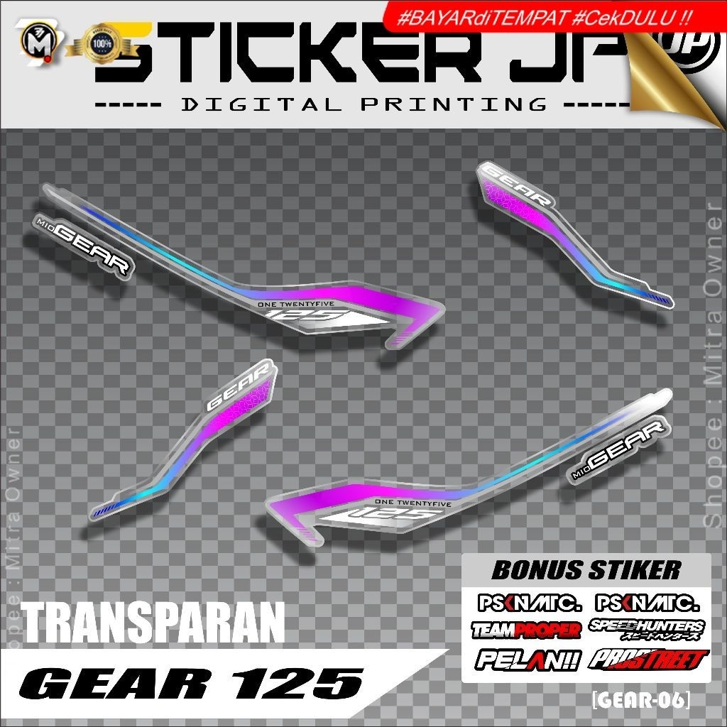 Sticker Striping Yamaha Gear 125 -  Striping Gear 125 JP 08