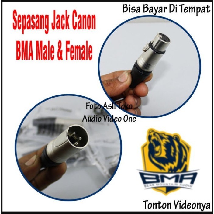 BMA XLR 3 Pin Audio Konektor Male / Female Plug Socket Soket Jack Mic