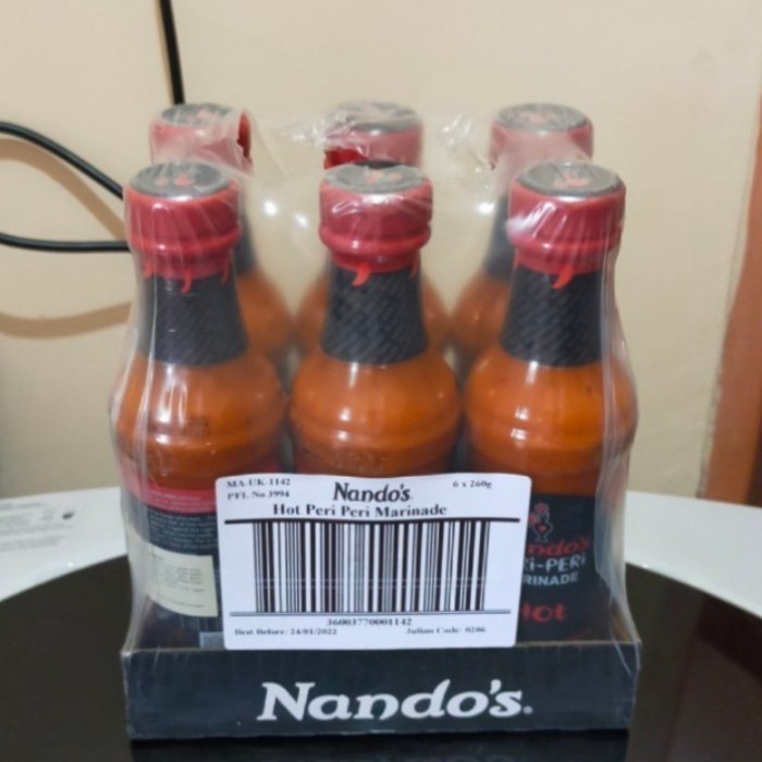 

nandos peri peri sauce hot marinade 6x260gr saus rendaman