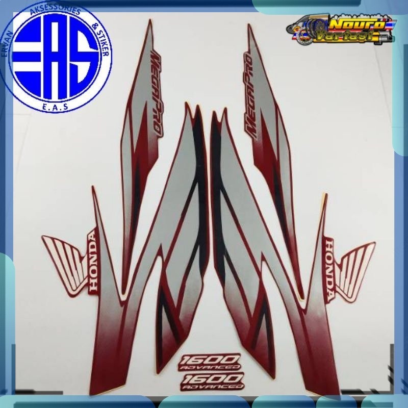 Stiker striping honda mega pro 2007 merah primus  standar bagus