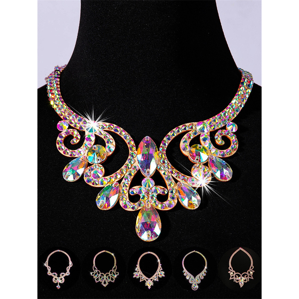 

Belly Dance Sparkle Necklace Jewelry Competition Dancer Accessory Shine Dancing Necklace Stage Performance Costume Egypt Show
