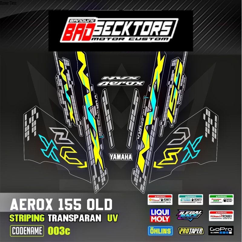 Decal Sticker Striping Variasi Transparan Uv Aerox Old NVX 155 Aerox 155 Old 2016-2019 Aerox 155 Lam