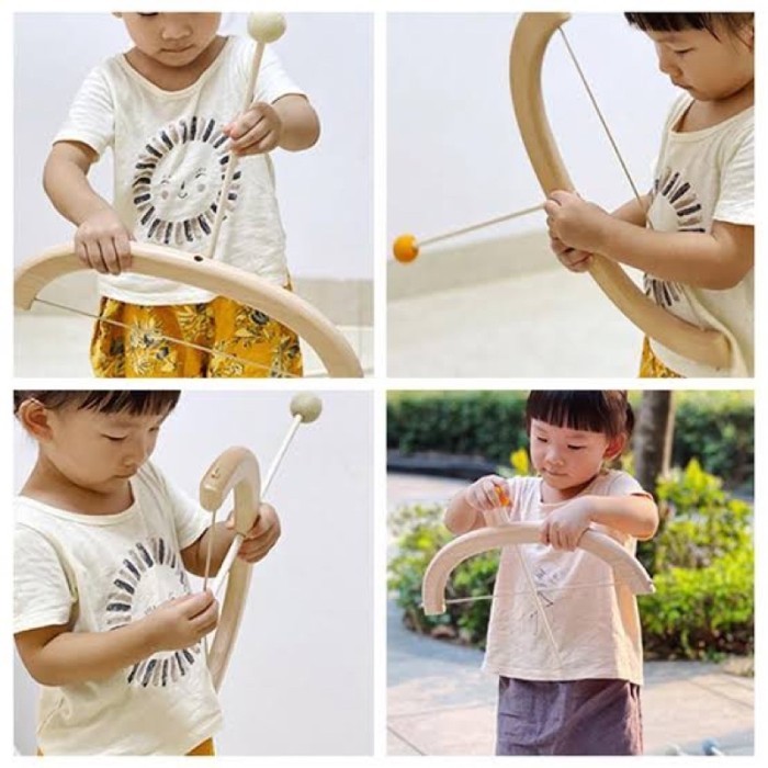 Mainan Anak panah bahan kayu wooden arrows Archery kid bow