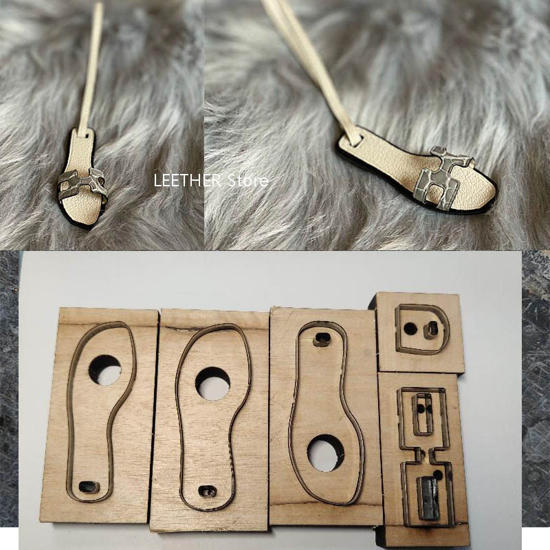 

Japan Steel Blade DIY Leather Craft Mini Cute Shoes Design Bag Key Ring Hanging Decoration Wooden Die Punch Mould Tool Template