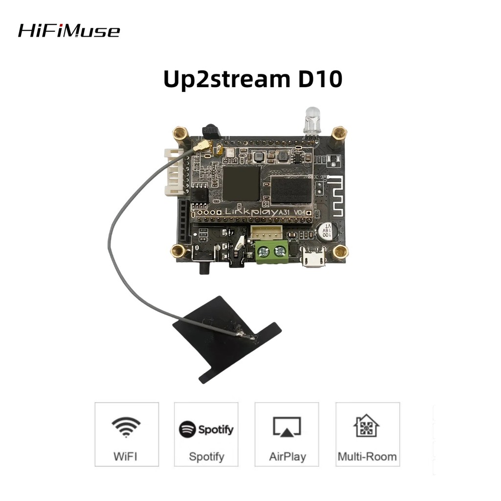 D10 WiFi and Bluetooth 5.0  Audio Receive Bluetooth Module I2S Analog Output ESS9023 Output Board Wi