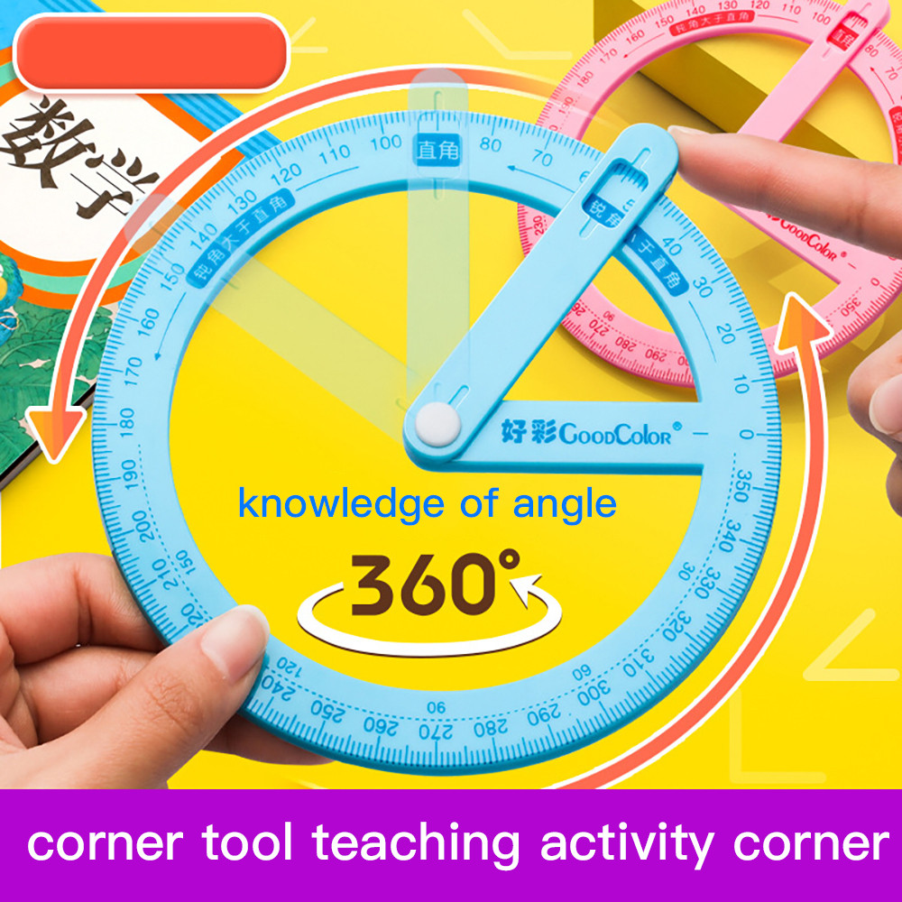 

360-degree Pointer Protractor Ruler Measuring Tool Multifunctional Activity Angle Finder Teaching Aids Office School Supplies