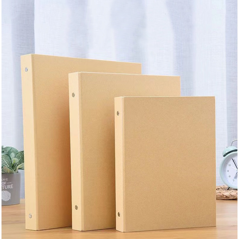 

A5 A4 Kraft Paper Photo Album Black White Sheets Ring Binder Spiral Craft Notebook Hard Cover B5 DIY Handmade Retro Paper Cards