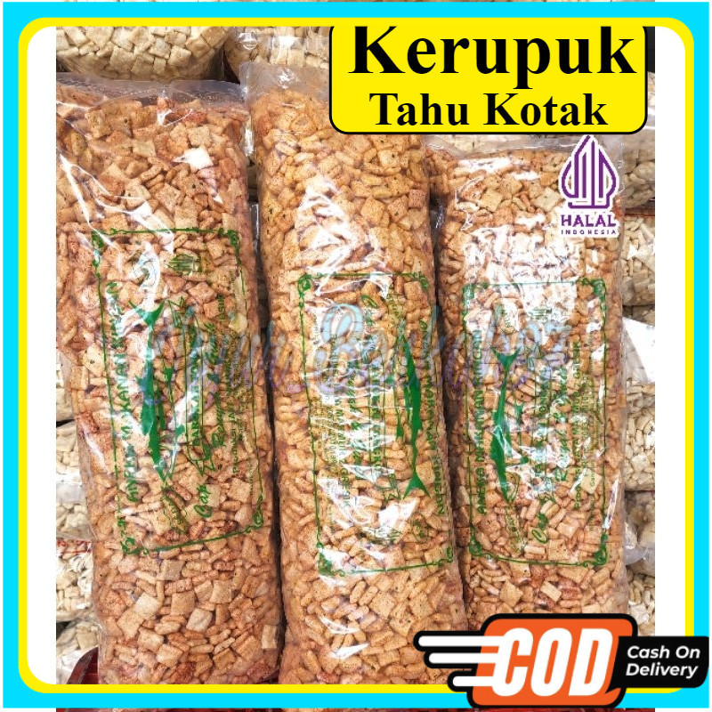 

1ball kerupuk tahu kotak pedas daun jeruk (1kg) camilan medan