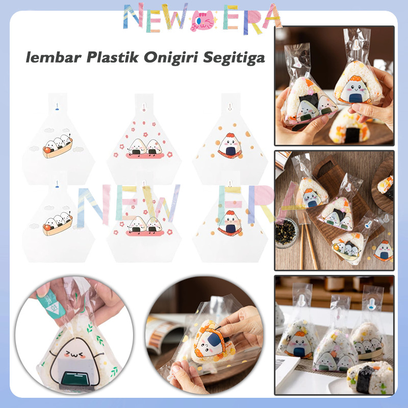 

Lembar Plastik Onigiri Segitiga / Pembungkusan Nasi Onigiri Sushi Kue Roti