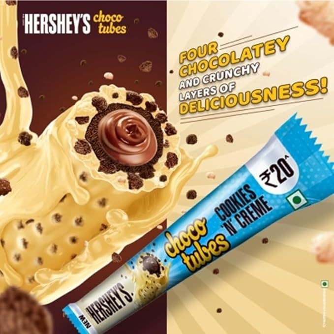 

Cokelat HERSHEY'S Choco Tubes Cookies n Creme