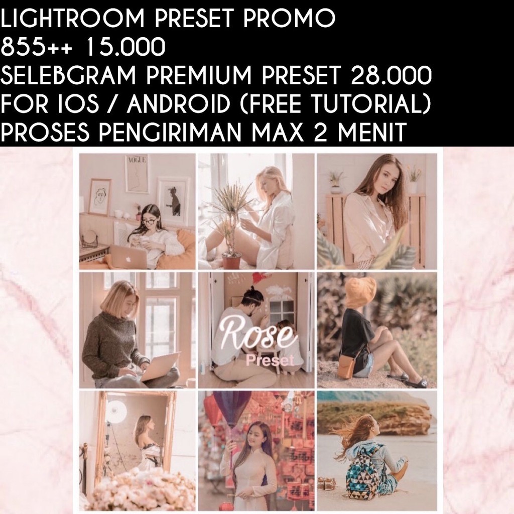 *PROMO* 855+ Lightroom Preset,Selebgram, Food, Wedding Preset PREMIUM - Proses Cepat 2 Menit