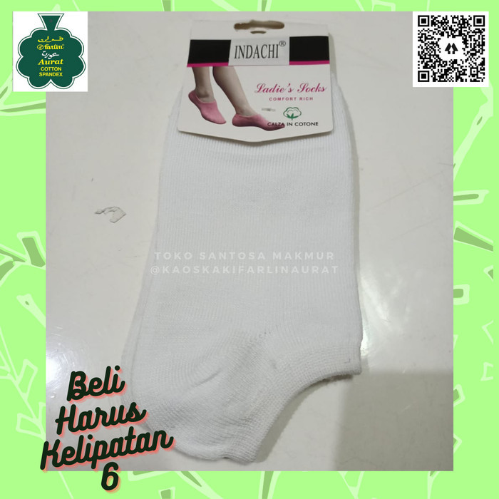 ⭐COD⭐ Kaos kaki Wanita Ladies Sock Merek Indachi GROSIR  Putih Murah