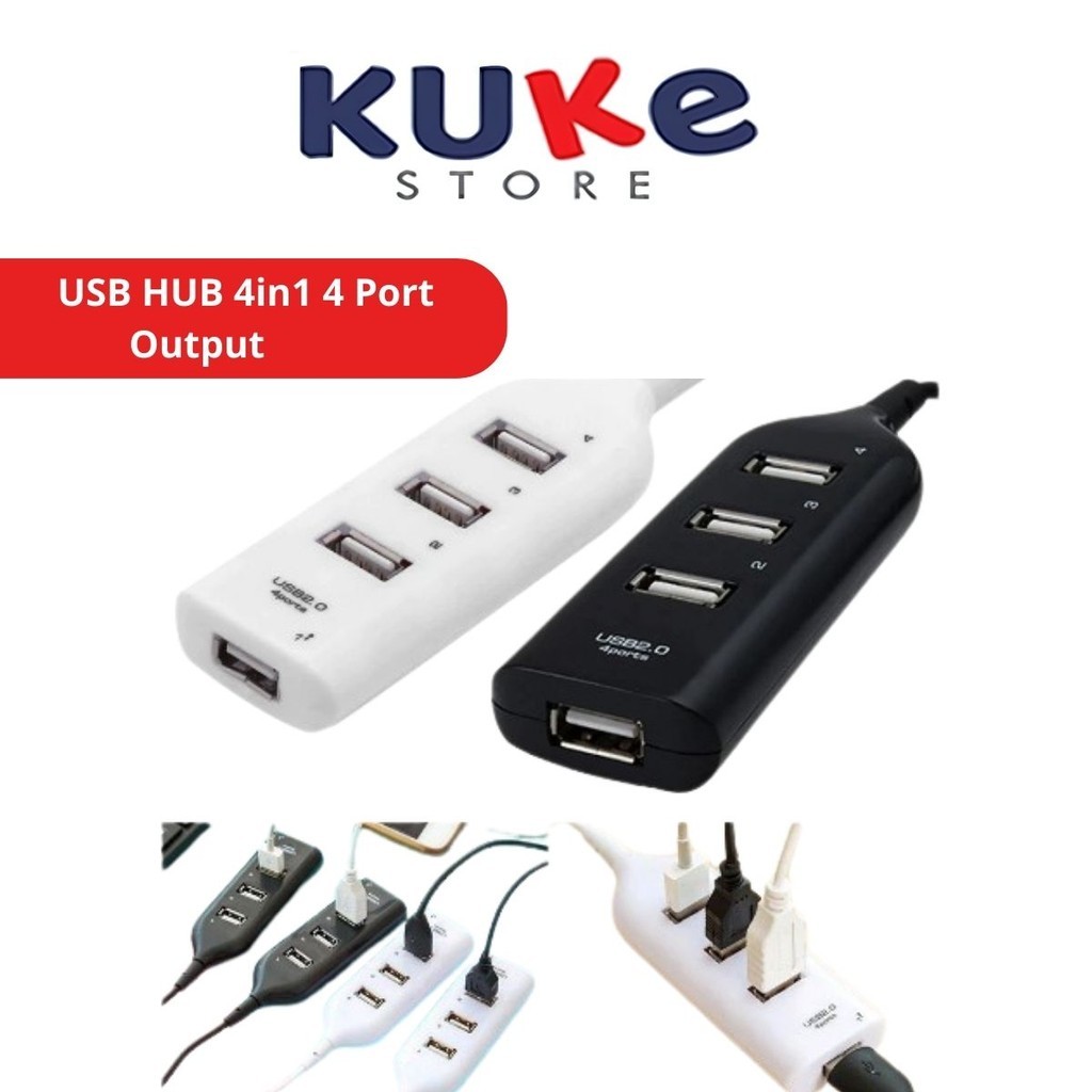 KUKE USB HUB 4in1 4 Port Output Colokan Flashdisk Mouse Speaker For Laptop Pc Komputer