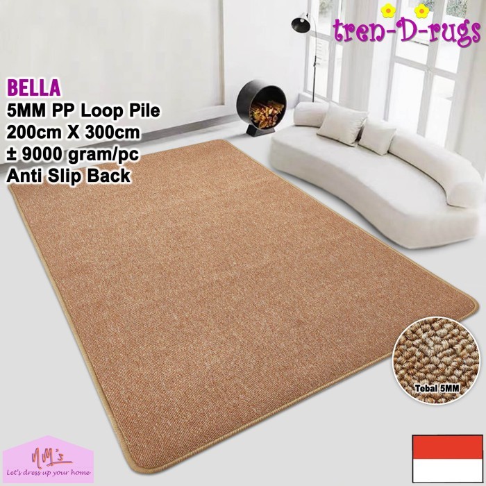 "E.SYO" - TERBARU Tren-D-rugs karpet permadani jumbo polos ruang tamu minimalis 200x300 - Beige Gel 