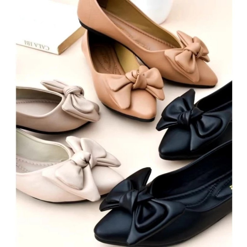 Sepatu Wanita Flat Shoes Dasi Pita Korean style