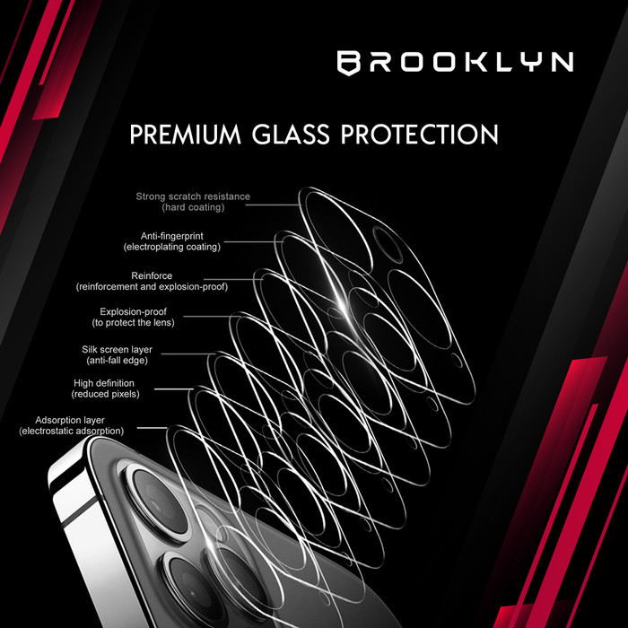 Brooklyn iPhone Camera Tempered Glass Full Cover Around Protection - iPhone 15ProMax