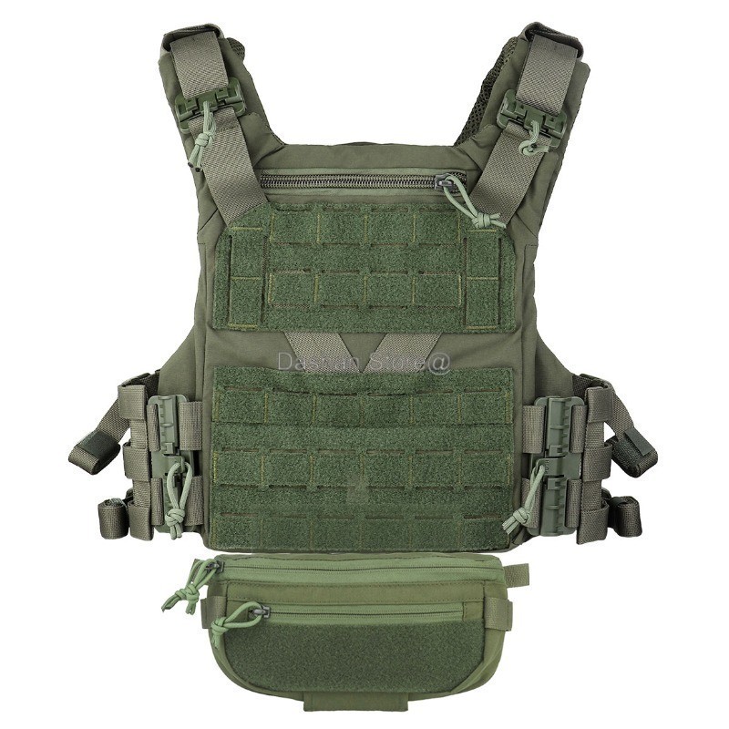 Tactical Vest K19 Plate Carrier with Drop Pouch MOLLE Quick Release Fast Adjust Cummerbund CS Airsof