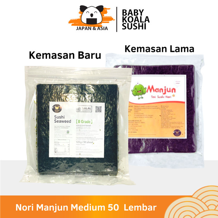 

[TERBARU] MANJUN Sushi Nori Kimbab 50 S Halal │ Nori Gimbab Import - B Medium