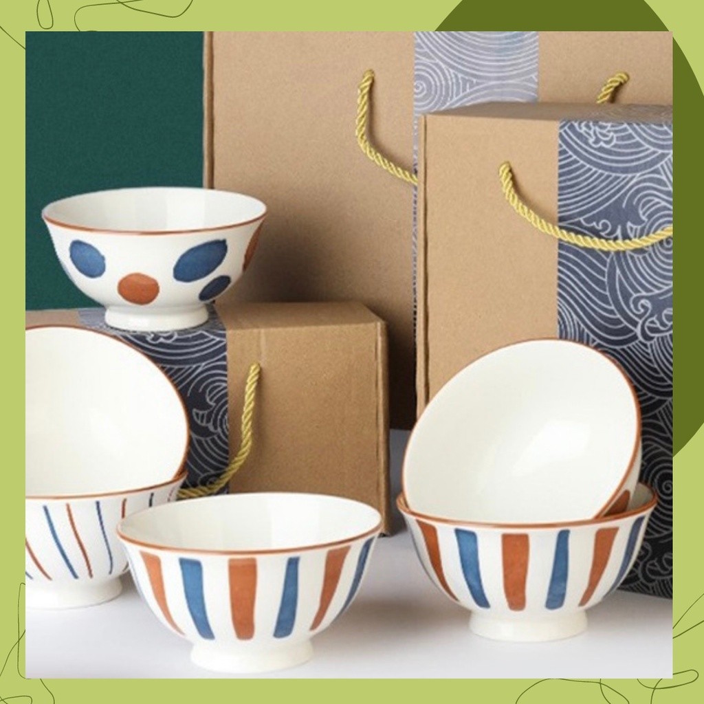 Fancy Ceramic Bowl Set / Alat Makan Mangkok Keramik /Hampers Kado Lebaran Parcel Souvenir / Gift Box