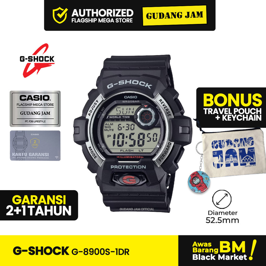 G-Shock Pria G-8900S-1DR G-8900S-1 G-8900S G8900S G 8900S Strap Resin