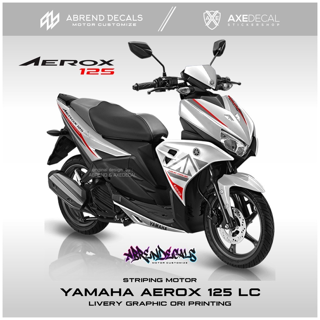 Striping Aerox 125 LC Grafis ori Printing / Stiker Motor Yamaha Aerox 125 Design Custom  / Stock Dec