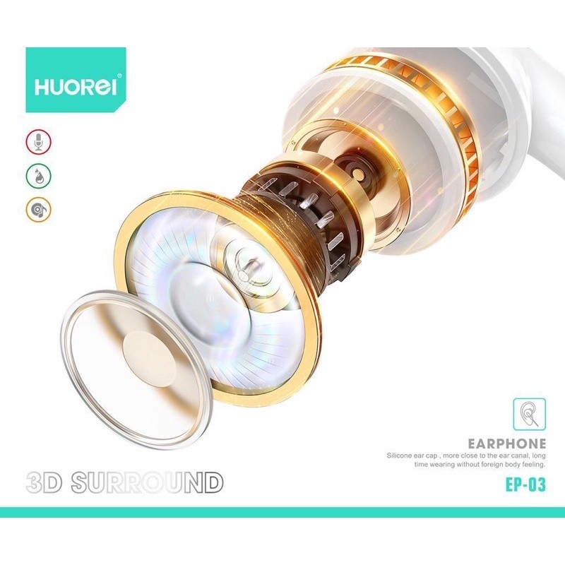 HUOREI EP-03 3D Surround Earphone with Microphone
