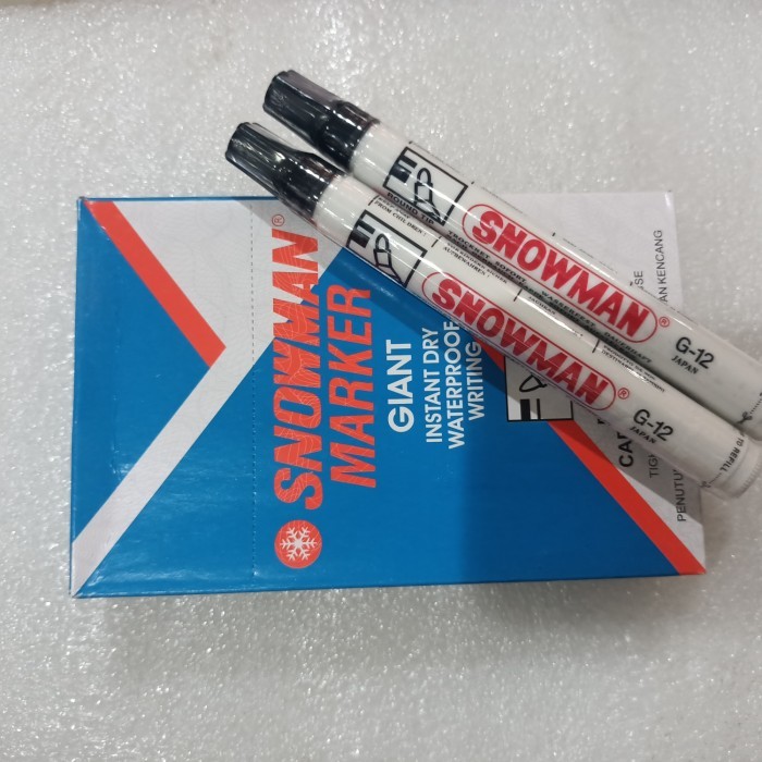 

spidol snowman permanent G 12 hitam 12pcs