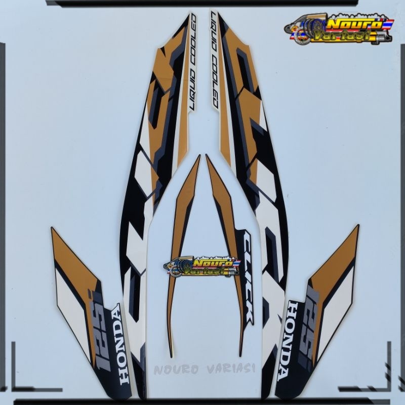 aksesoris motor Striping stiker motor honda vario 2020 2021 2022 click 125i hitam putih