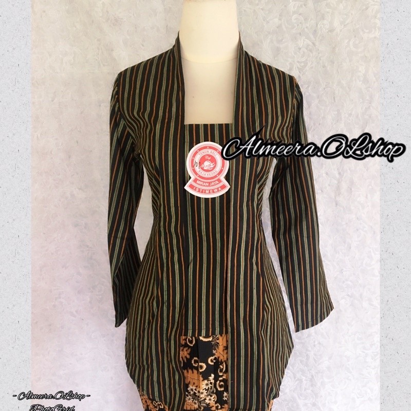 LURIK kebaya lurik alusan raja keong istimewa hitam hijau coklat