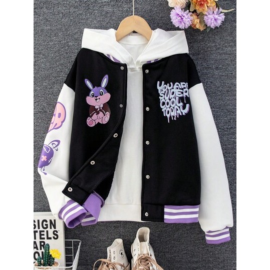 Jaket Varsity Hoodie Anak Cewek Cowok Laki Laki Perempuan JAKET CUTE Usia Umur 1 2 3 4 5 6 7 8 9 10 