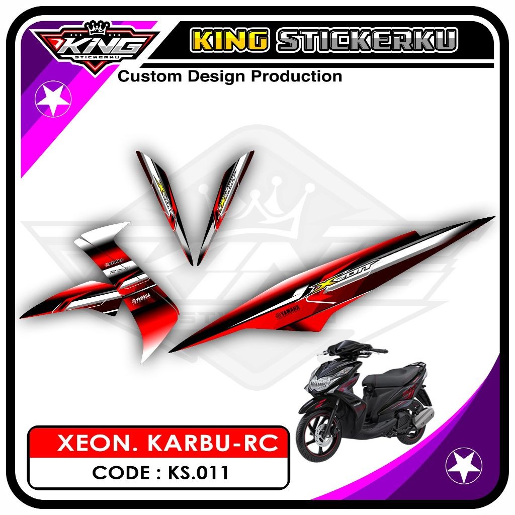Stiker Xeon Karbu/RC - Decal Sticker Striping Xeon Karbu/RC Motif Racing KS.11
