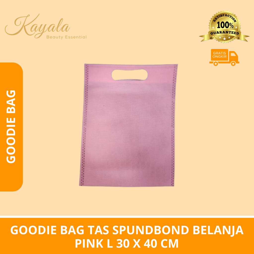 

GOODIE BAG TAS SPUNDBOND BELANJA PINK L 30 X 40 CM