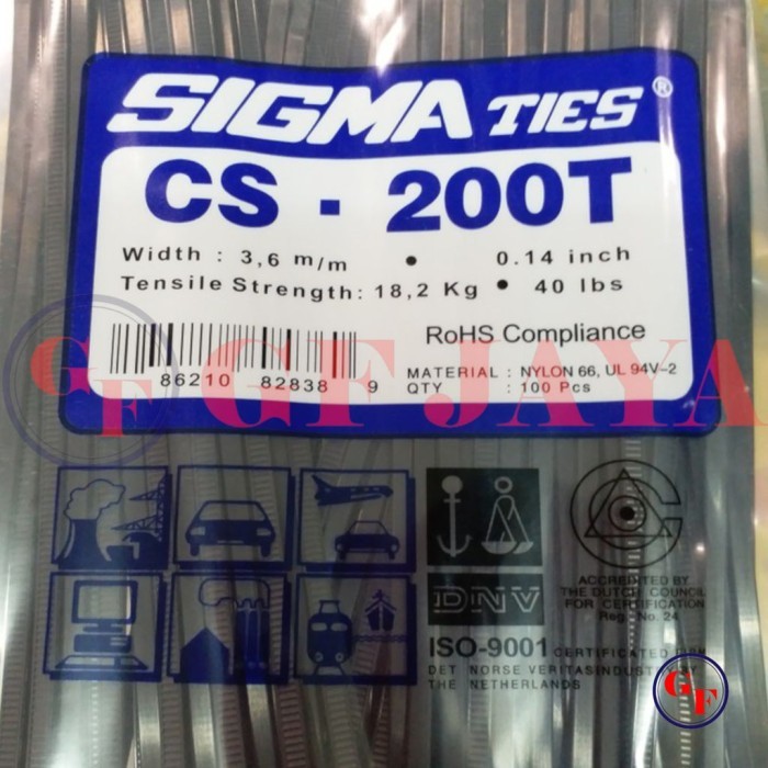 

[BIG SALE] Kabel Ties / Tis Sigma CS 200 T / 20cm / 20 cm Hitam / Putih CS200T - Hitam