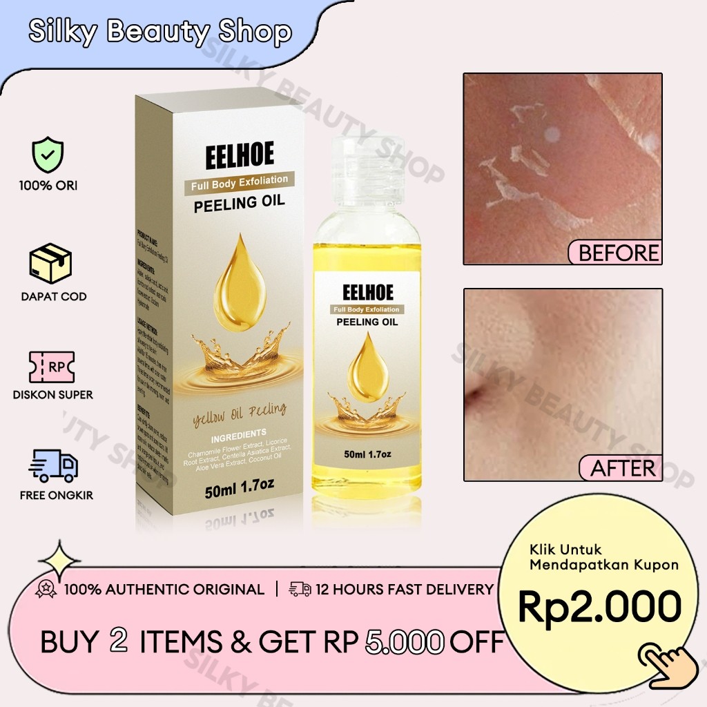 EELHOE Body Exfoliation Peeling Oil 50ml Peeling Wajah Oil Peeling Badan Pengelupasan Peeling Gel