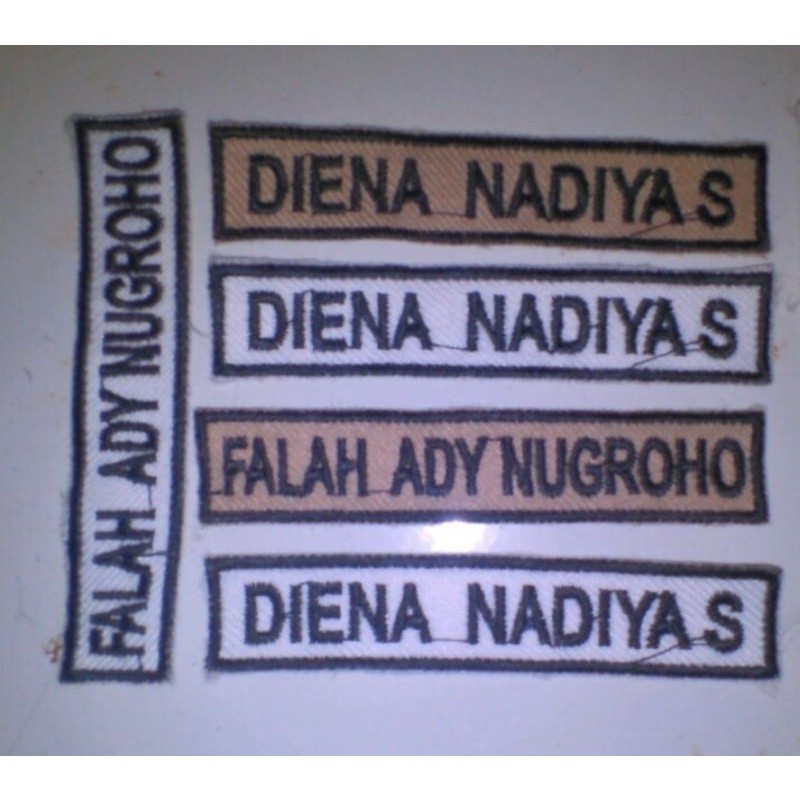 Bordir Bet nama emblem nama bordir baju sekolah Terbaru Nama Dada Bordir bordir