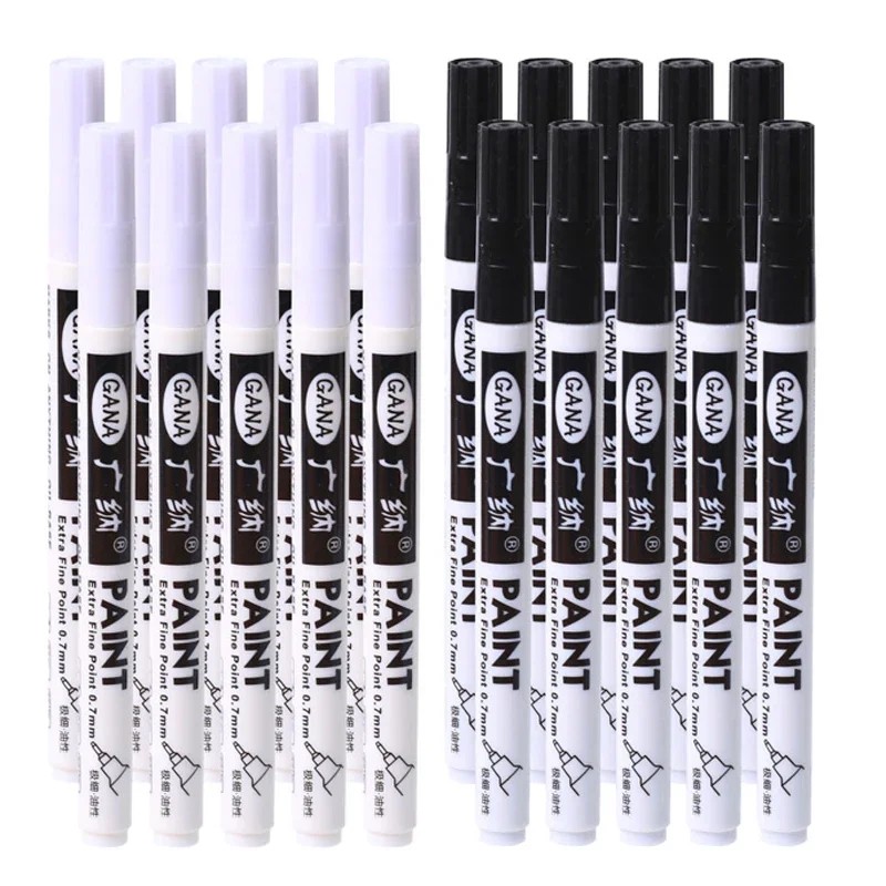 

4Pcs/set Permanent Marker White Oily Paint Pen for Rock Painting Stone Ceramic Glass Wood Tire Fabric Metal Acrylic Paint 0.7mm