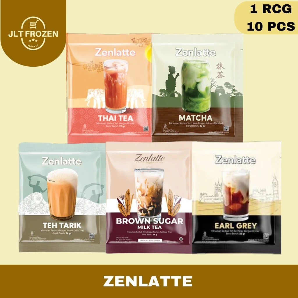 

Zenlatte Minuman Serbuk Instan Rasa Thai Tea / Matcha / Teh Tarik / Brown Sugar Milk Tea / Earl Grey - 1 RCG/ 10 PCS