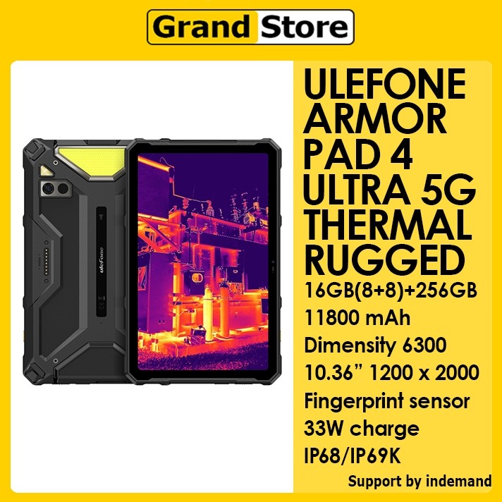 ROFHI ULEFONE ARMOR PAD 4 ULTRA THERMAL 5G 16GB+256GB Dimensity 6300 11800mAh NFC Rugged Tablet