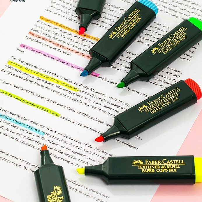 

Faber Castell Textliner Highlighters Marker Pen Scrapbooking Oblique Felt Tip Color Pen Fluorescent Markers School Art Supplies